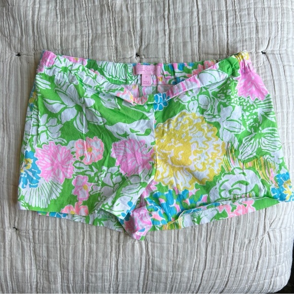 Lilly Pulitzer Other - Lilly Pulitzer Floral Green Pink Yellow Shorts